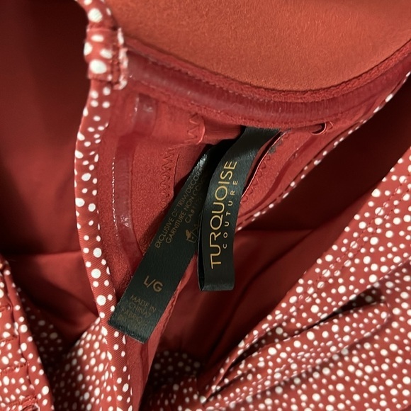 Turquoise  Couture | Elegant Rust Bikini Set | Large Top Medium Bottoms - Picture 4 of 5